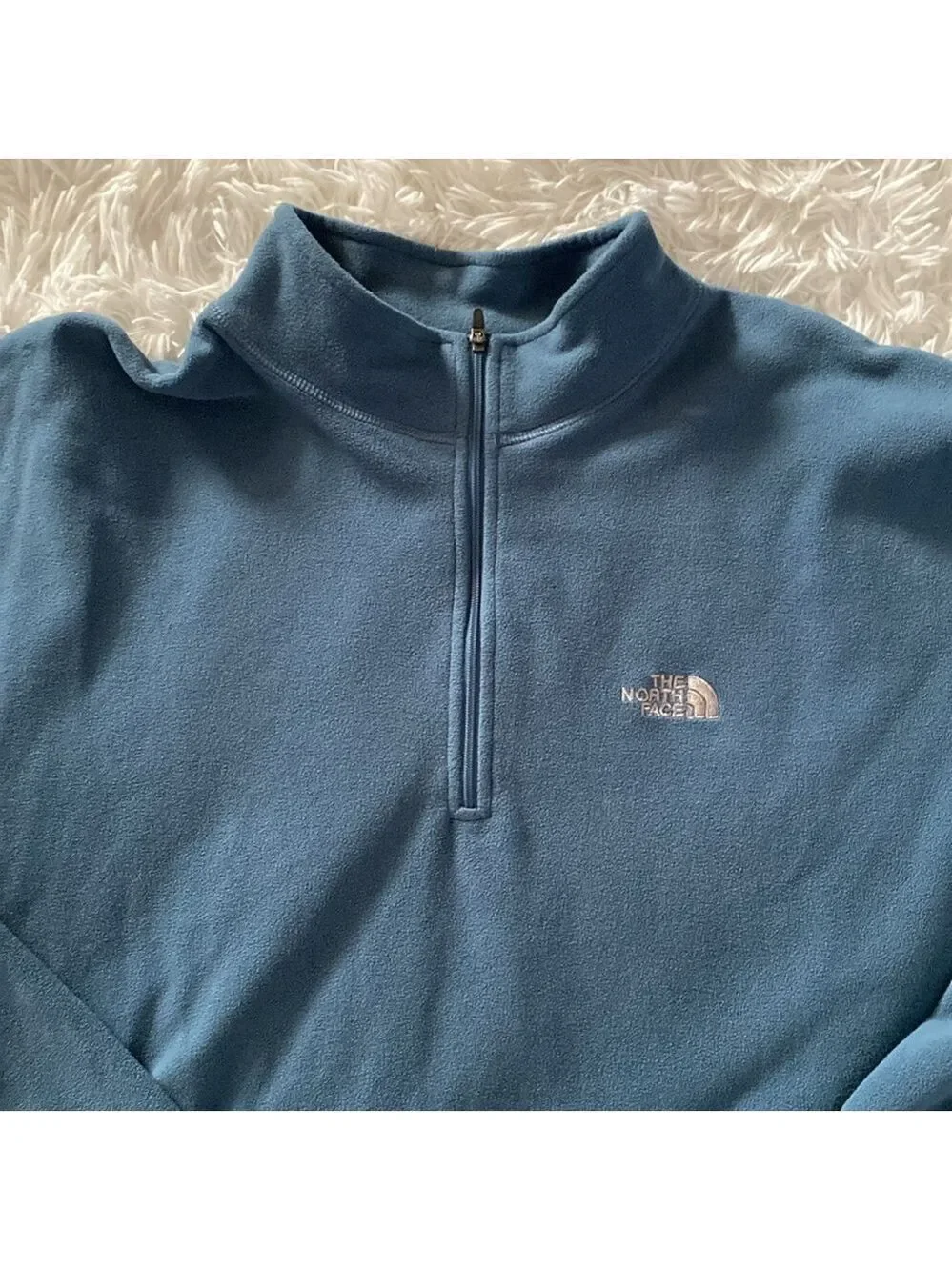 The North Face micro fleece blue pullover